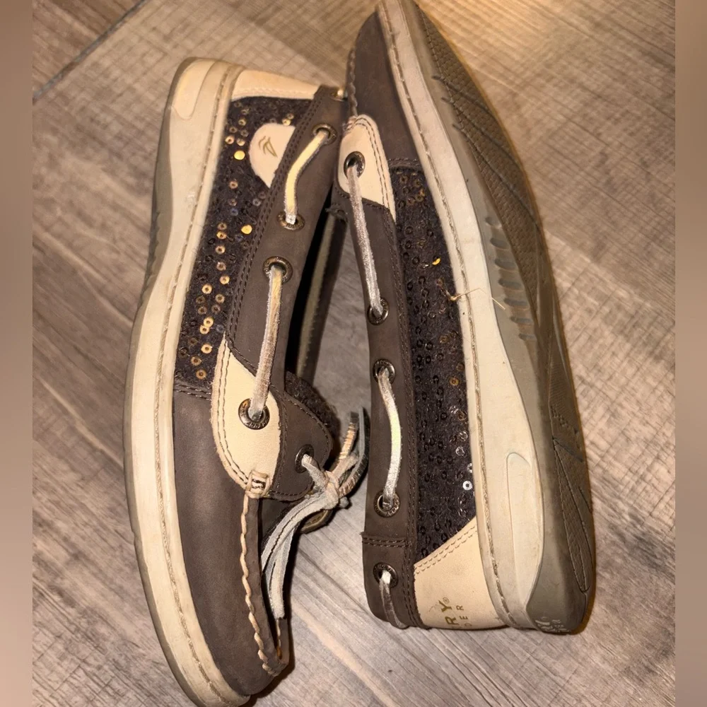 PERRY top SIDER boat shoes size  7 brown sequin women’s